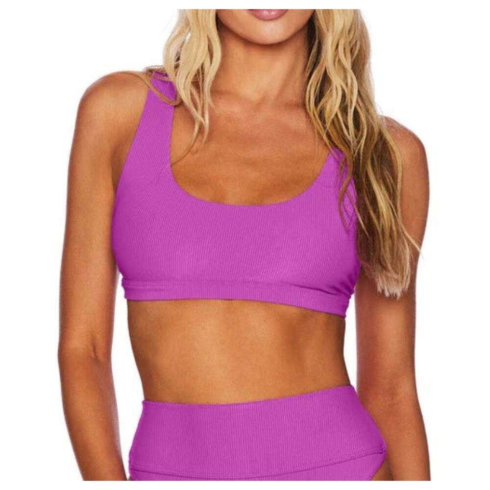 Beach Riot Leah Crop Tank top Purple USA made Medium A001318